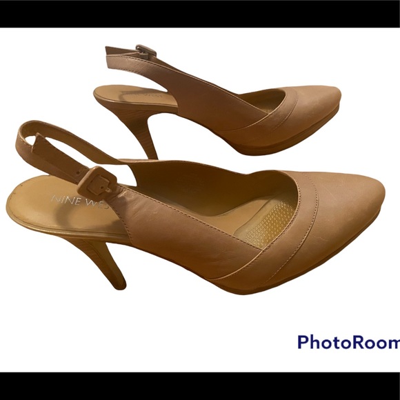 Size 10 Nine West Tan Leather 4” Heels - Picture 5 of 13